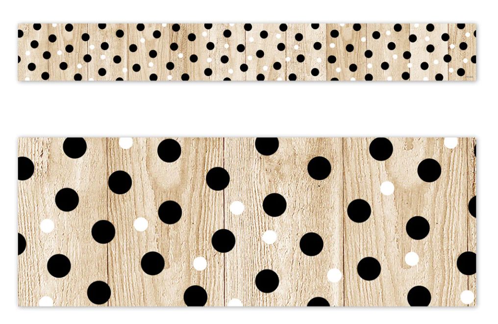 Core Decor Polka Dots on Wood EZ Border