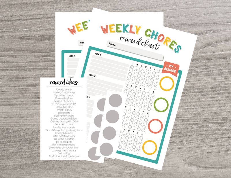 Weekly Chore Chart Scratch Off