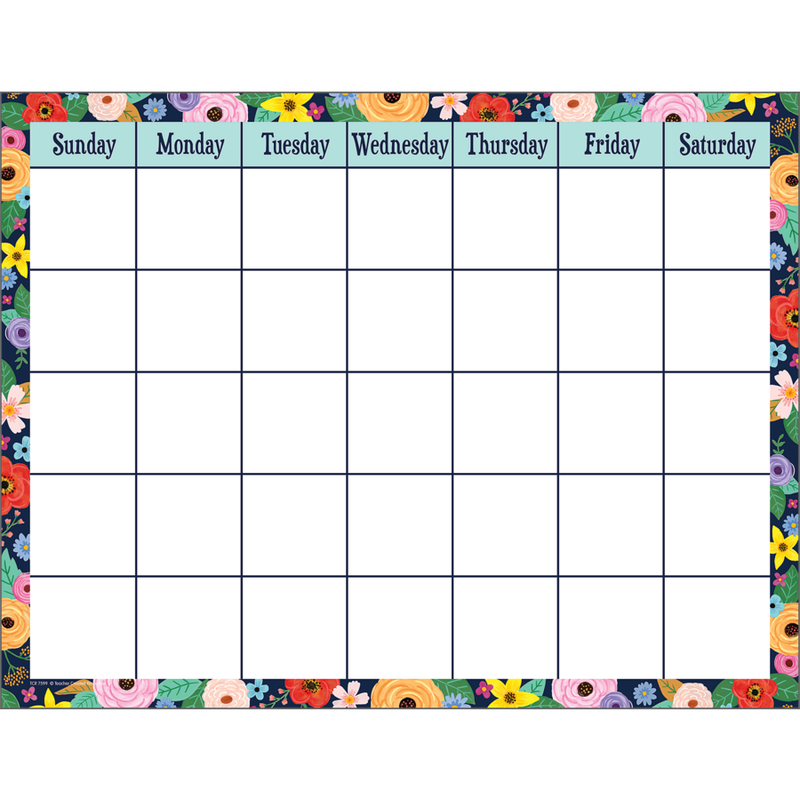Wildflowers Calendar Chart