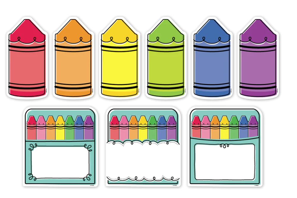 Core Decor Doodle Crayons 6&quot; Designer Cut-Outs