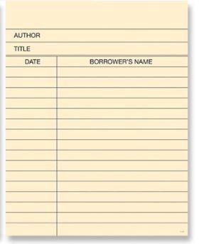 Library Card Chart