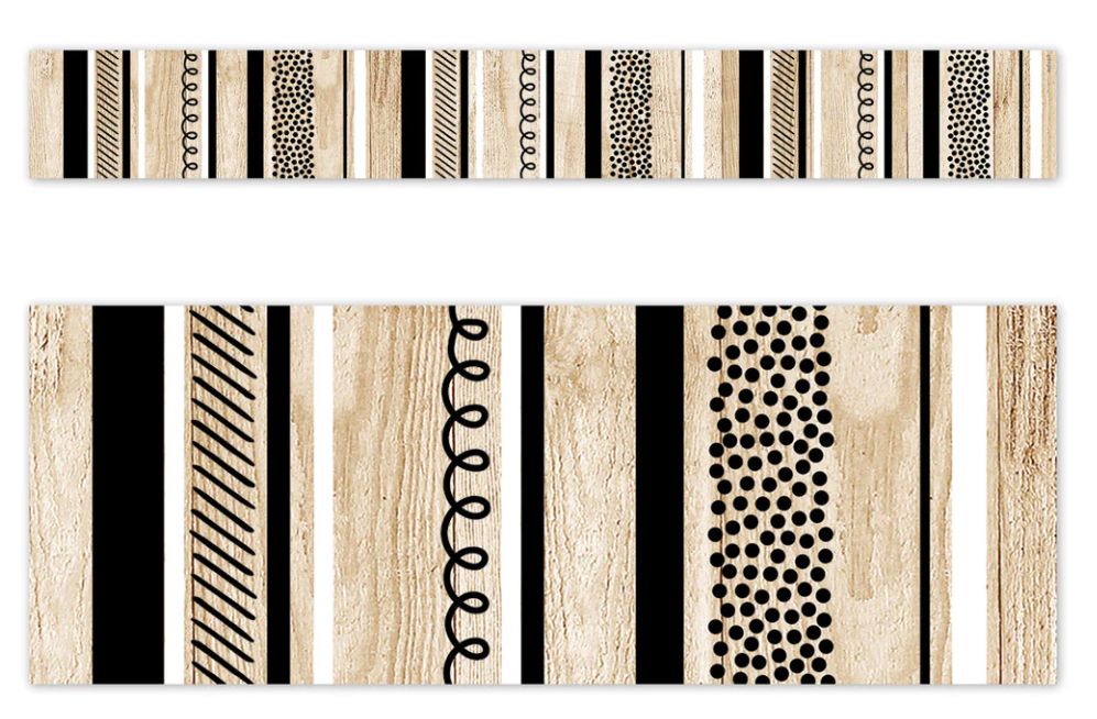 Core Decor Stripes and Doodles on Wood EZ Border