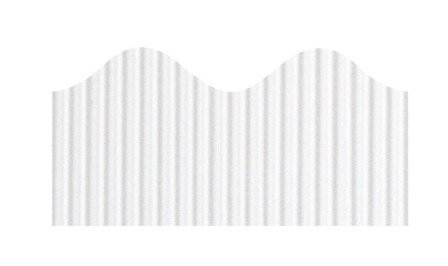White Corrugated Bordette Scalloped Decorative Border
