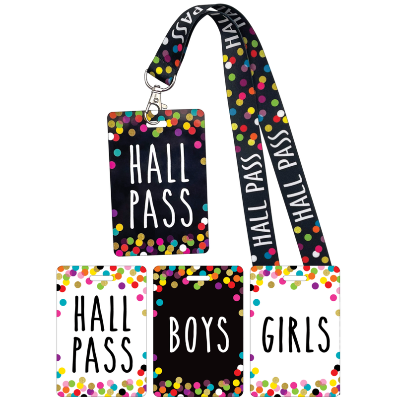 Confetti Hall Pass Lanyards