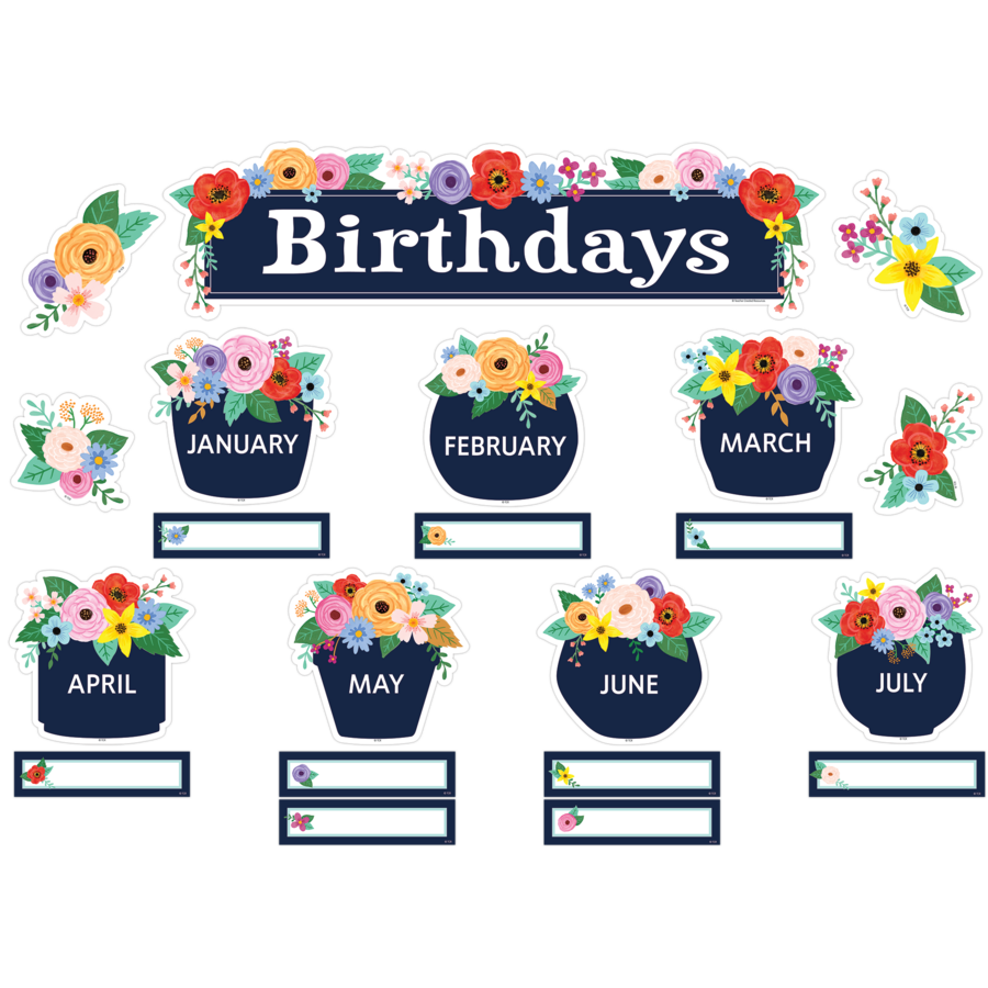 Wildflowers Birthdays Mini Bulletin Board