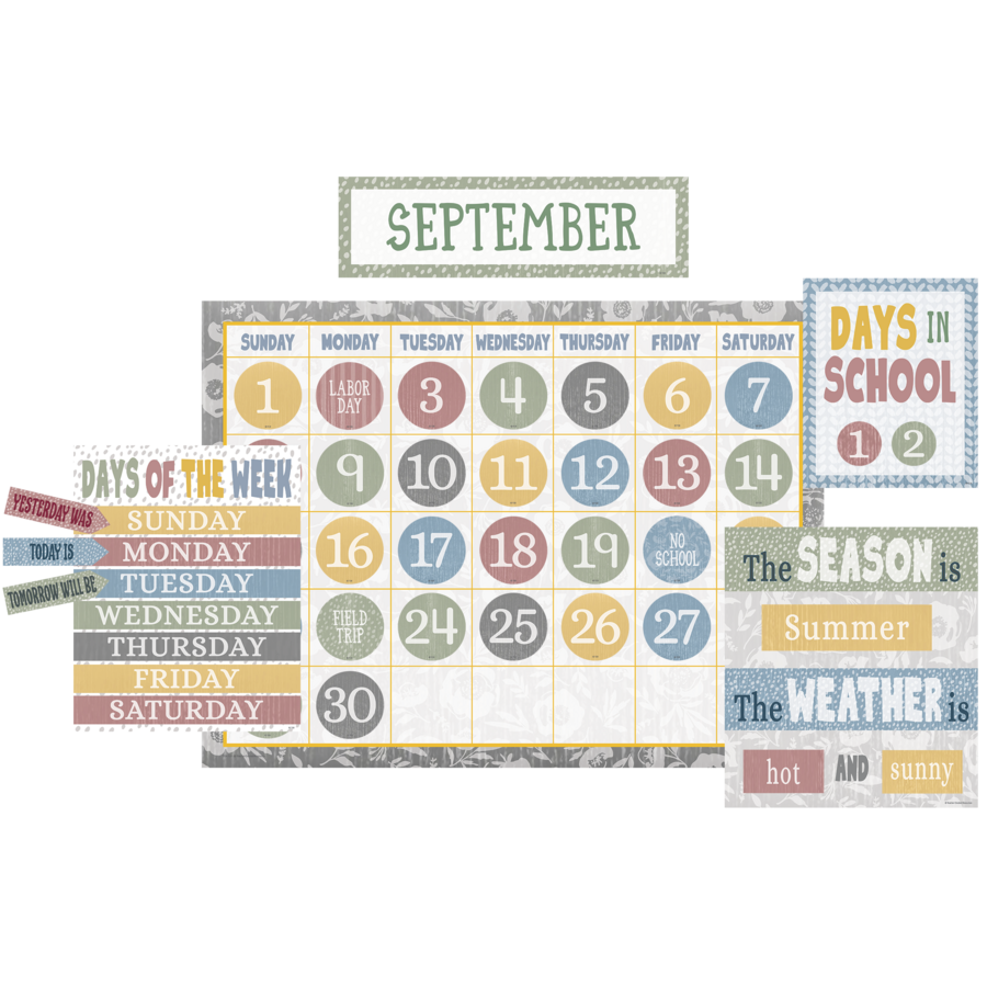 Classroom Cottage Calendar Bulletin Board