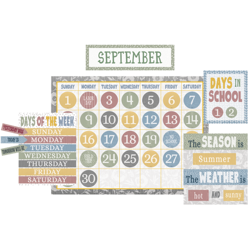 Classroom Cottage Calendar Bulletin Board