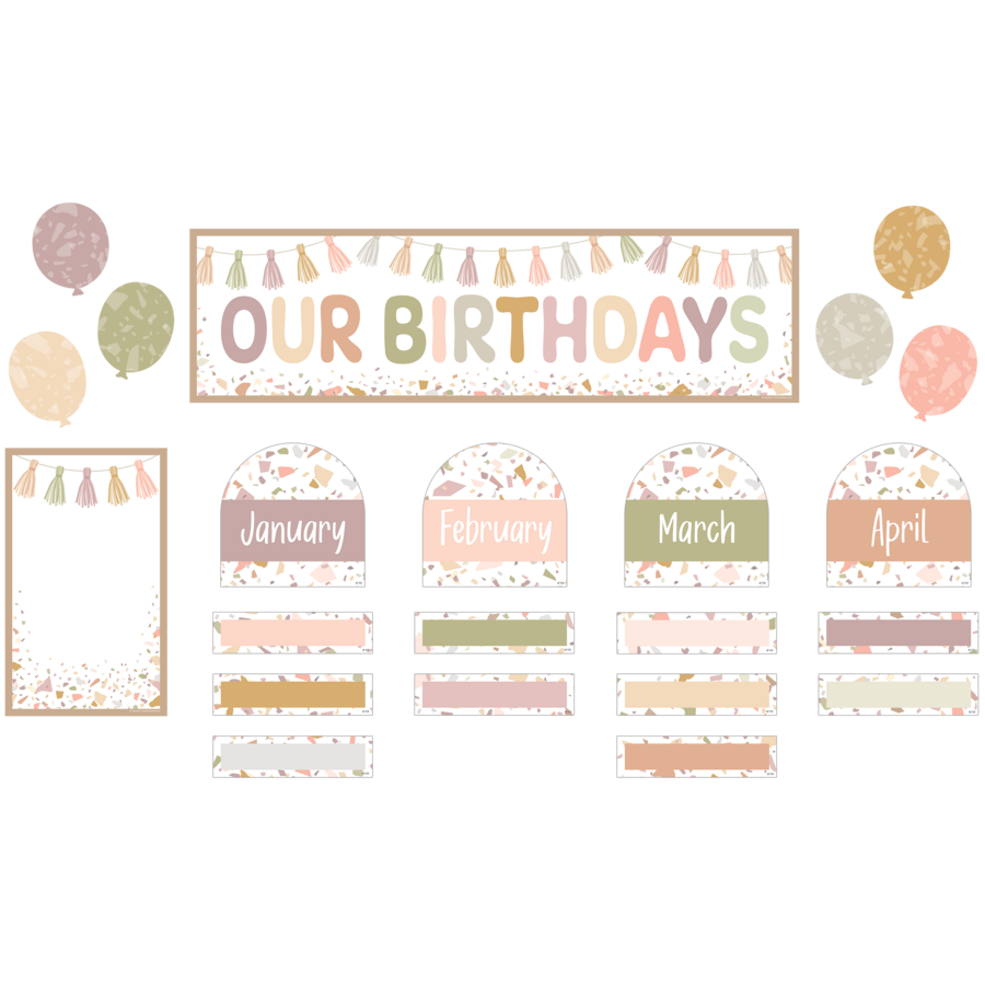 Terrazzo Tones Our Birthdays Mini Bulletin Board