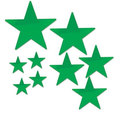 Green Foil Star Cut Outs