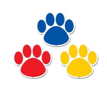 Colorful Paw Prints Magnetic Accents
