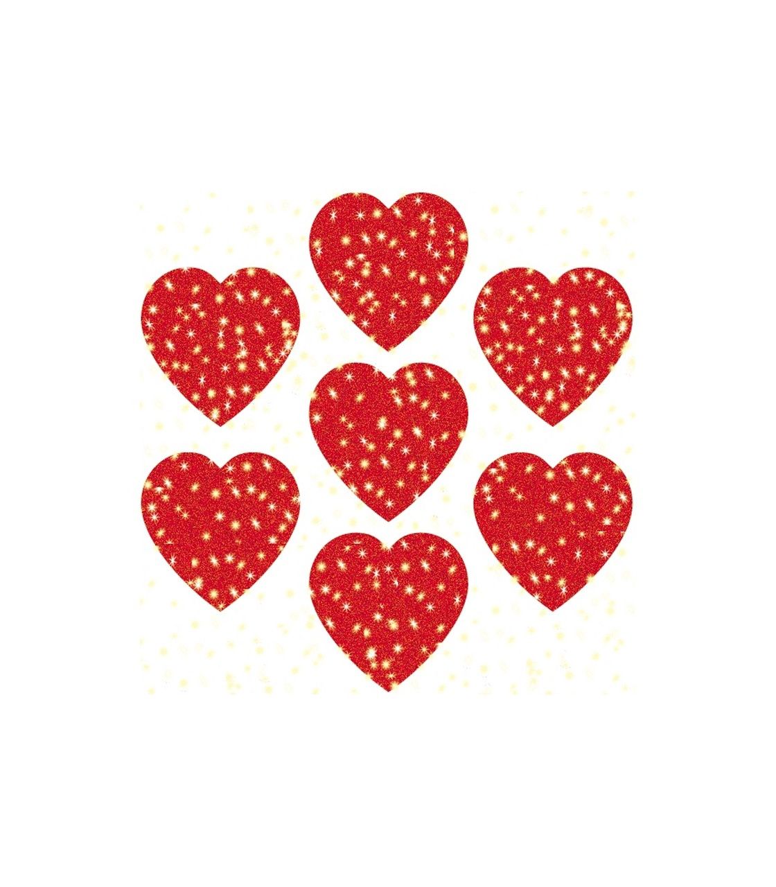 Red Dazzle Hearts Stickers