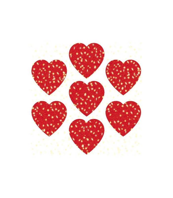 Red Dazzle Hearts Stickers