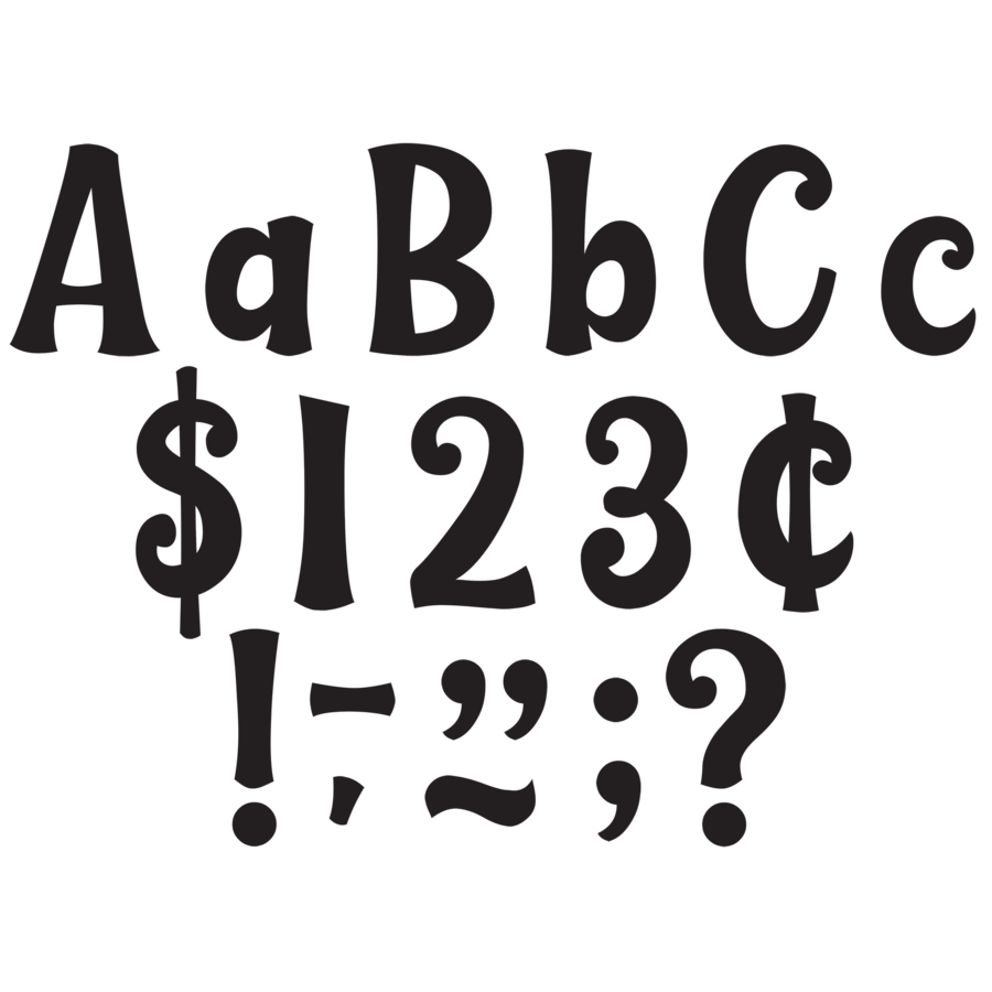 Black 4&quot; Wild Whimsy Letters Combo Pack