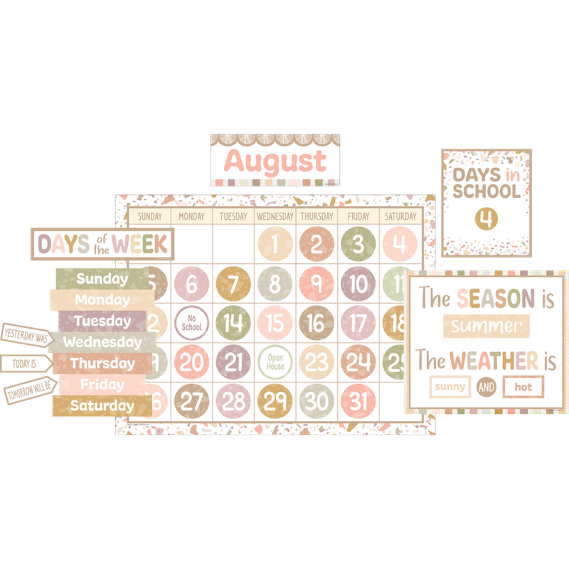 Terrazzo Tones Calendar Bulletin Board