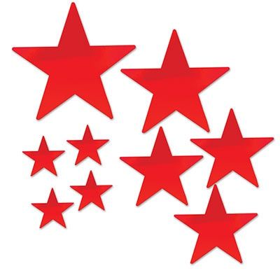 Red Foil Star Cut Outs
