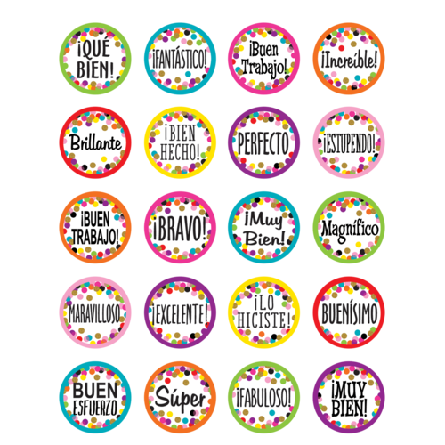 Confetti Spanish Stickers