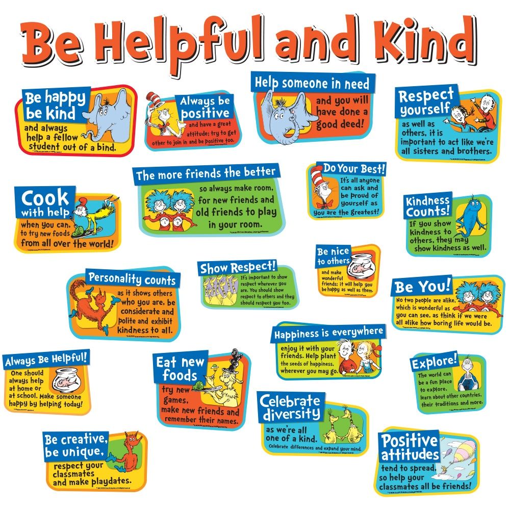 Dr. Seuss Be Kind and Helpful Bulletin Board Set