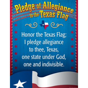 TX Flag Pledge of Allegiance Chart Poster