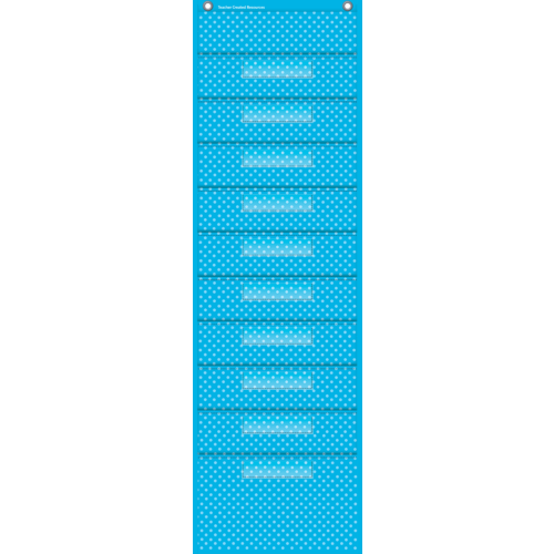Aqua Polka Dot File Storage 10 Pocket Chart
