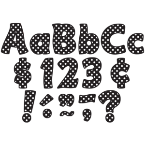 Black Polka Dots Funtastic 4&quot; Letters Combo Pack