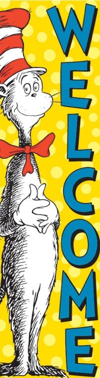 Cat in the Hat Vertical Welcome Banner
