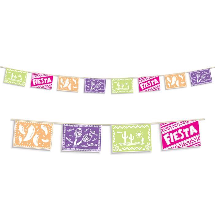 Fiesta Picado Style Pennant Banner 8&quot; x 12&#39;