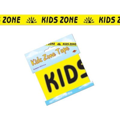 Kids Zone Party Tape 3&quot; x 20&#39; all-weather poly material