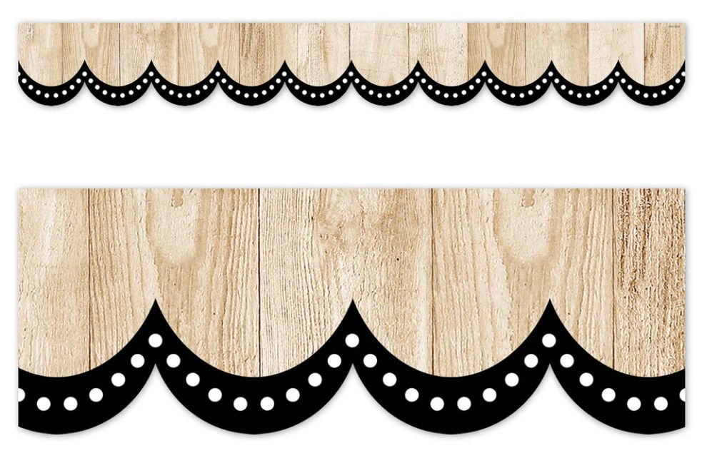 Core Decor Dotted Scallops on Wood EZ Border