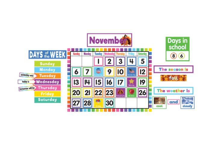Colorful Calendar Bulletin Board
