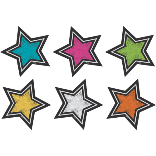 Chalkboard Brights Stars Mini Accents