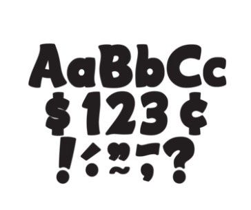 Black Funtastic 4&quot; Letters Combo Pack