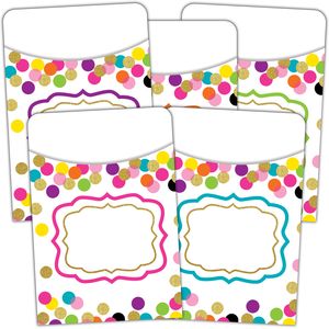 Confetti Library Pockets - Multi Pack