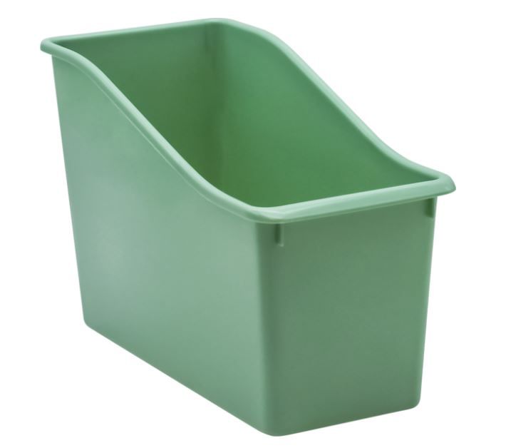 Eucalyptus Green Plastic Book Bin