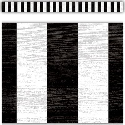 Black Stripes Straight Border Trim Modern Farmhouse