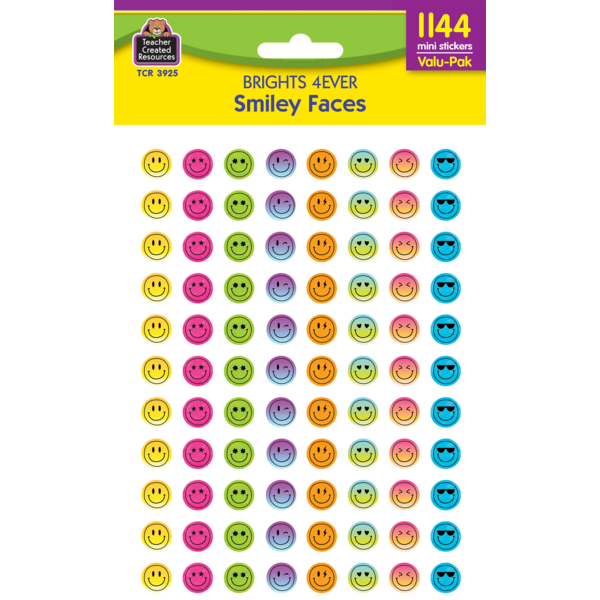 Brights 4Ever Smiley Faces Mini Stickers Valu-Pak