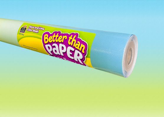 Aqua and Lime Color Wash Better Than Paper Bulletin Board Roll BTP