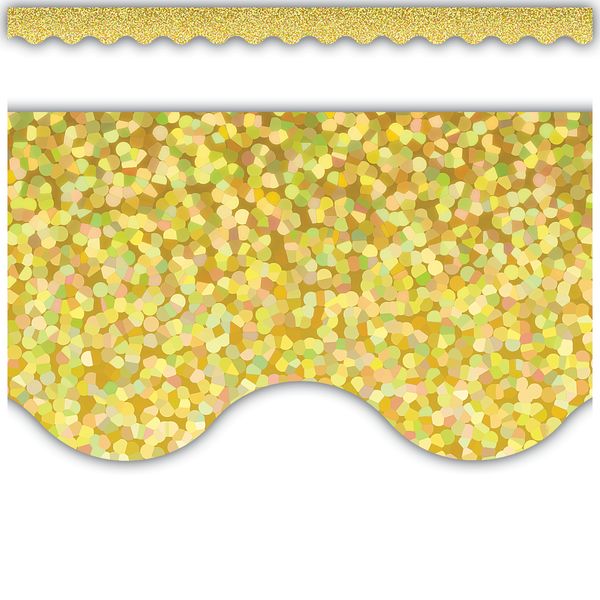 Yellow Sparkle Scalloped Border Trim