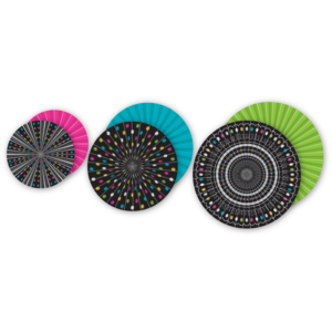 Chalkboard Brights Hanging Paper Fans