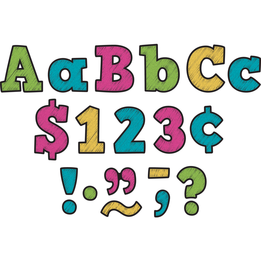 Bold Block 3&quot; Letters Chalkboard Brights