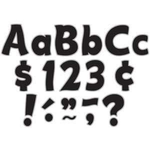 Black &amp; Silver Funtastic 4&quot; Letters Combo Pack