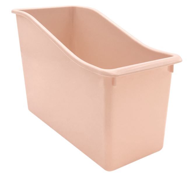 Blush Plastic Book Bin