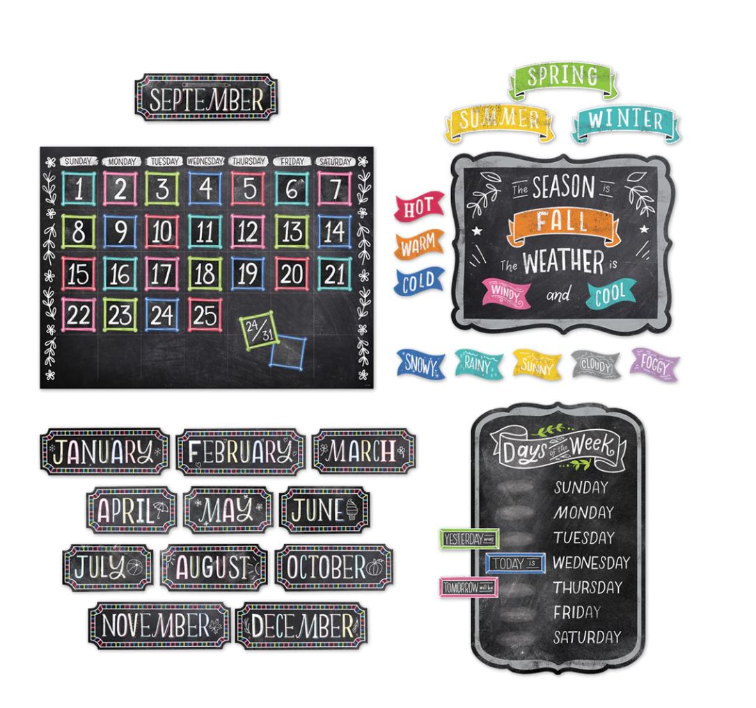 Chalk It Up! Calendar Set Bulletin Board