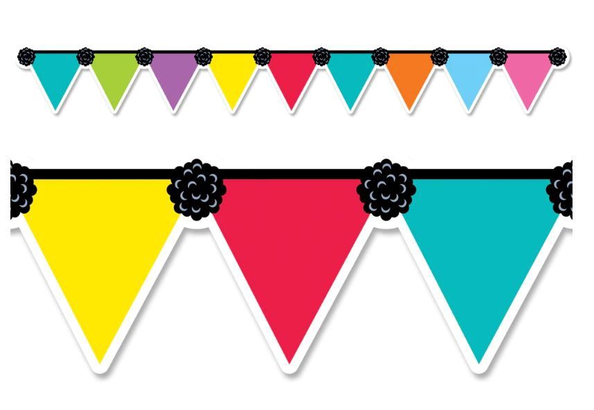 Color Pop Pennant Party EZ Border