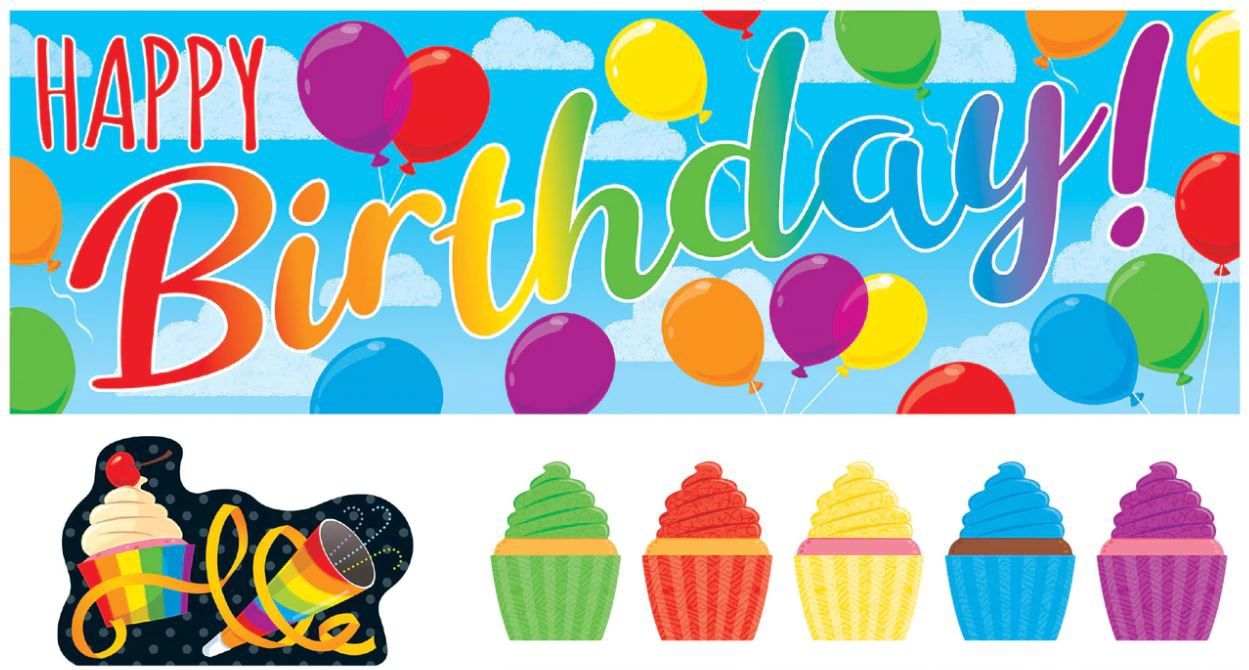 Wipe Off Rainbow Birthday Learning Set