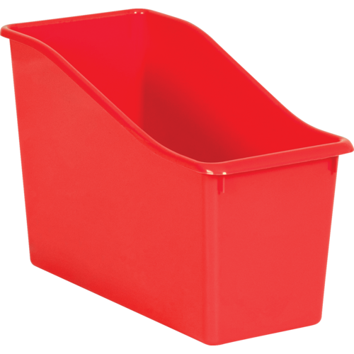 Red Plastic Book Bin