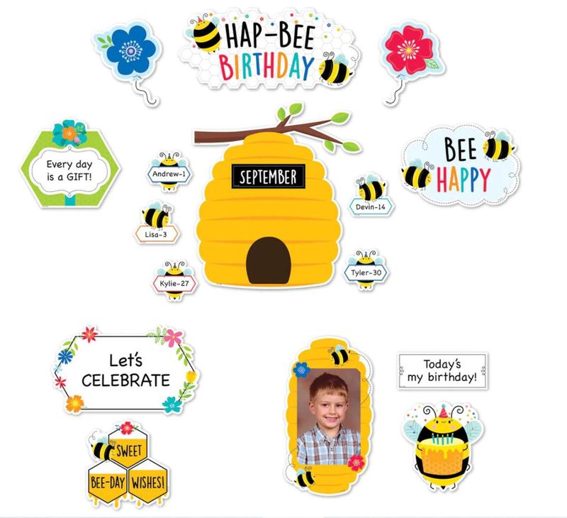Birthday Bees Mini Bulletin Board Set