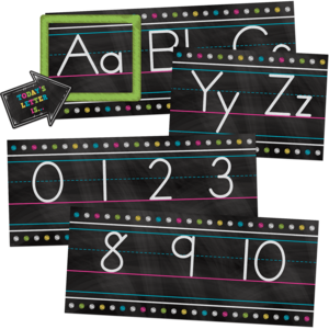Chalkboard Brights Alphabet Line Bulletin Board Set