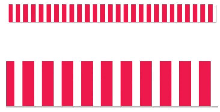 Poppy Red Bold Stripes EZ Border (Core Decor)