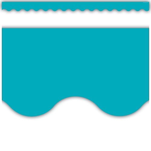 Teal Scalloped Border Trim