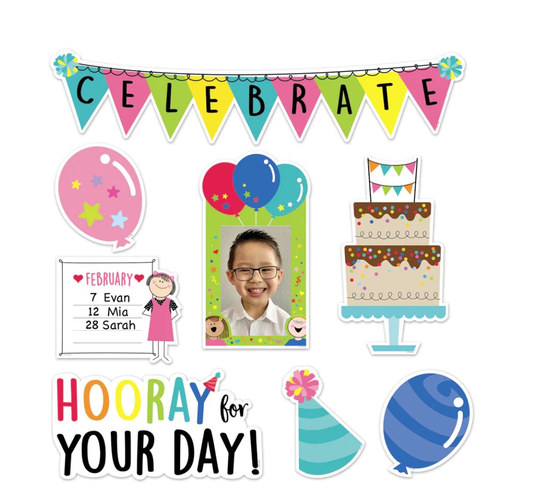 Stick Kids Happy Birthday Mini Bulletin Board